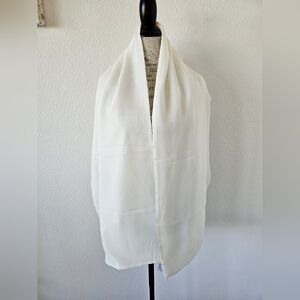 Cejon 2 Off-white Double Sided Sheer Satin Wrap Wide Scarf